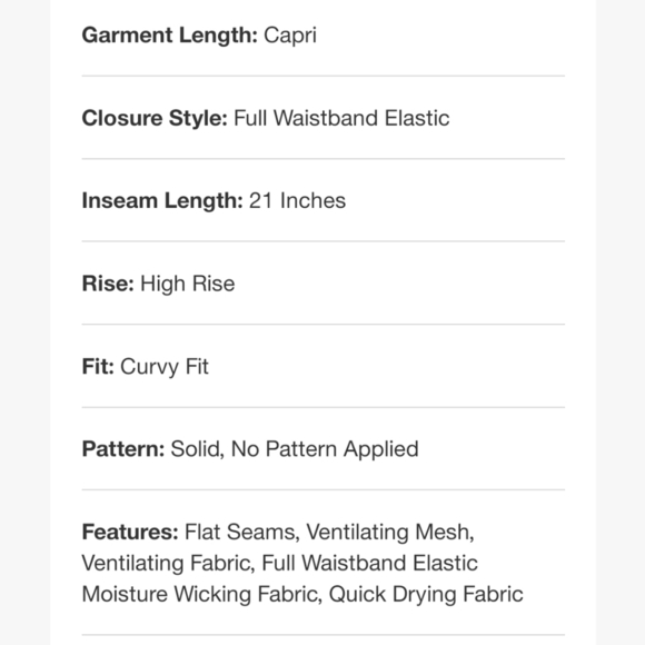 All in Motion Purple Contour Curvy Capri Leggings Size XS - Picture 3 of 7